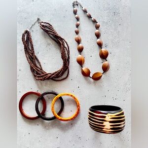 Bundle of (6) Wood Themed jewelry.